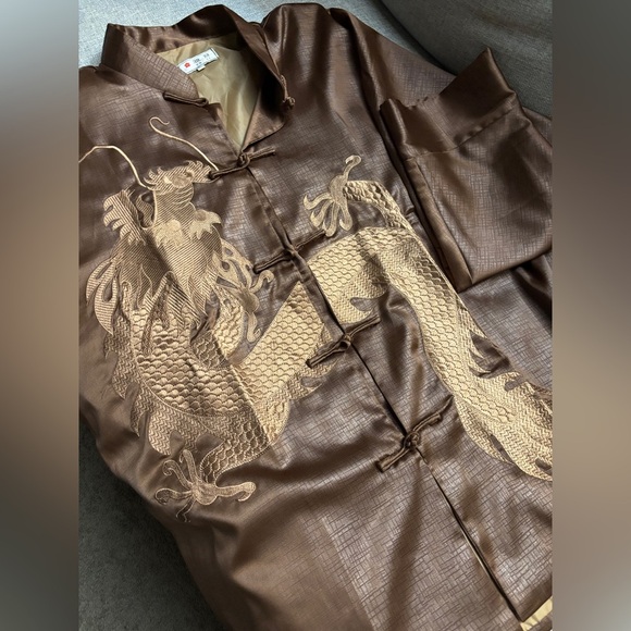 Ya Li XXXL Silky Jacket Blouse Kimono‎ Long Sleeve Chinese Style Embroidered - Picture 3 of 11